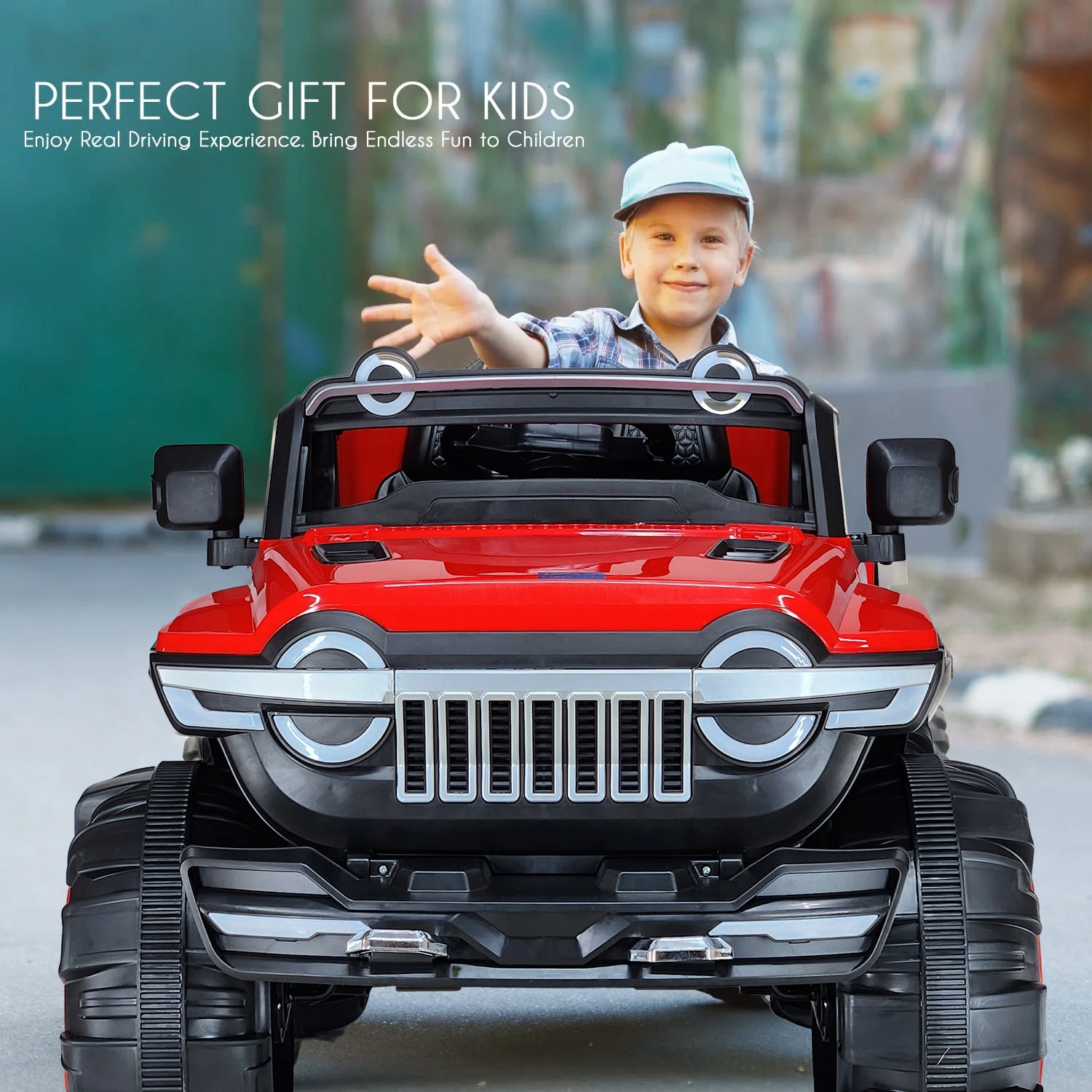 Kids Big Size 4x4 Battery Operated Rechargeable Driving Jeep I Large Size 4 + 1 Motors I Premium Quality I Top End Configuration | 1-12 Years | Remote Control + Mobile App Kids Big Size 4x4 Battery Operated Rechargeable Driving Jeep I Large Size 4 + 1 Motors I Premium Quality I Top End Configuration | 1-12 Years | Remote Control + Mobile App